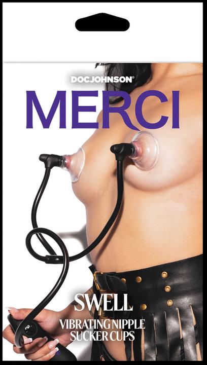 Actual product image All Stars Swell - Auto Vibrating Nipple Sucker Cups - Black/Violet