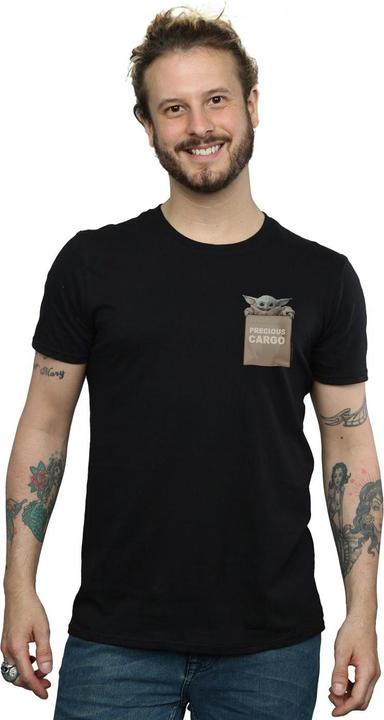 Actual product image Star Wars Mens The Mandalorian Precious Cargo Faux Pocket T-Shirt (XL)