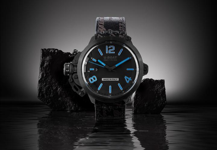 Actual product image U-Boat 8806 Capsule 50 mm PVD BK BL automatic men's watch 10ATM (Sports watch)