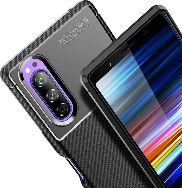 Produktbild Screenguard Sony Xperia 5 II Hülle Carbon Design TPU Case (Sony Xperia 5 II)