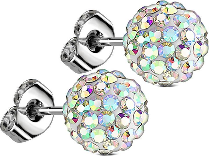 Immagine prodotto Star Piercing Ohrstecker mit Kristallkugel multicolor (senza ottone, Acciaio chirurgico 316L)