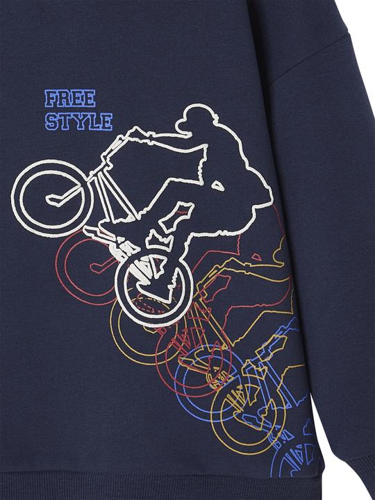Produktbild Vertbaudet Jungen Kapuzensweatshirt mit BMX-Motiv und Recycling-Polyester (116)