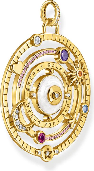 Produktbild Thomas Sabo Kettenanhänger Halbkugel mit Auge bunte Steine vergoldet (Emaille, 925er Silber, Emaille/Silber)