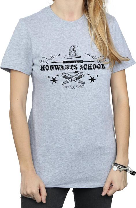 Actual product image Womens/Ladies Hogwarts First Year Cotton Boyfriend T-Shirt (XXL)