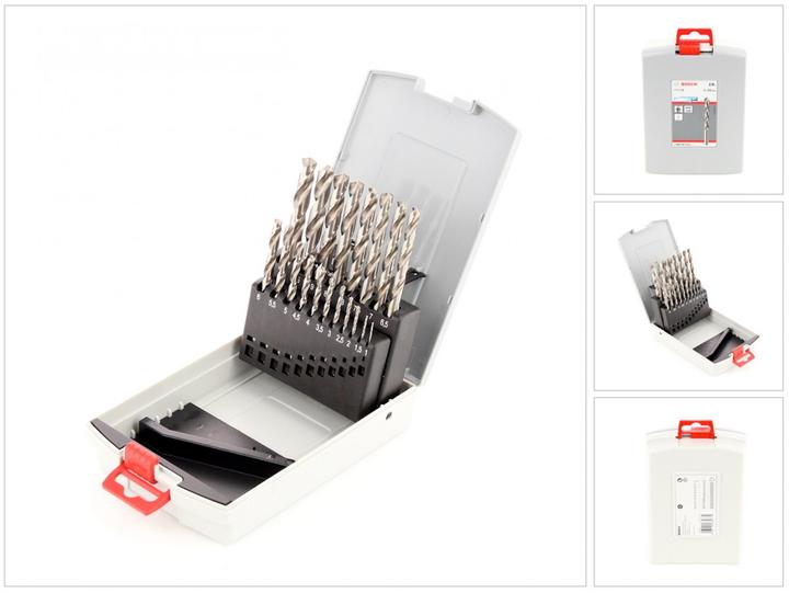 Produktbild Bosch Professional Zubehör PRO Metal HSS-G Spiralbohrer-Set, 19-tlg. (1 mm, 1.5 mm, 2 mm, 2.5 mm, 3 mm, 3.5 mm, 4 mm, 5 mm, 5.5 mm, 6 mm, 6.5 mm, 7 mm, 10 mm, 8 mm, 8.5 mm, 9 mm, 9.5 mm, 4.5 mm, 7.5 mm)