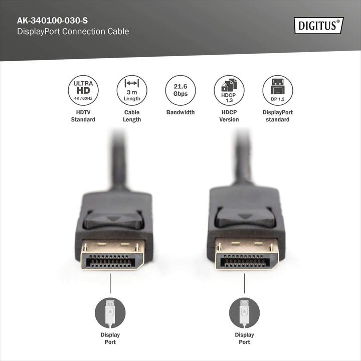 Actual product image Digitus DisplayPort — DisplayPort (3 m, DisplayPort)