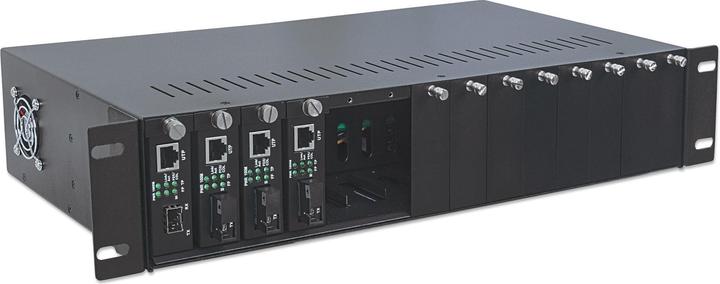 Image du produit Intellinet Boîtier de convertisseur de média 14 slots 48,26 cm 19 pouces rack 2U alimentation redondante
