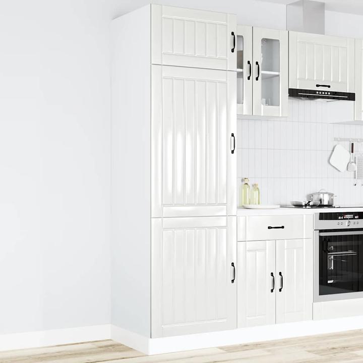 Immagine prodotto VidaXL Mobiletto da cucina Lucca bianco lucido in materiale ligneo mobile da cucina alto (60 x 57 x 207 cm)