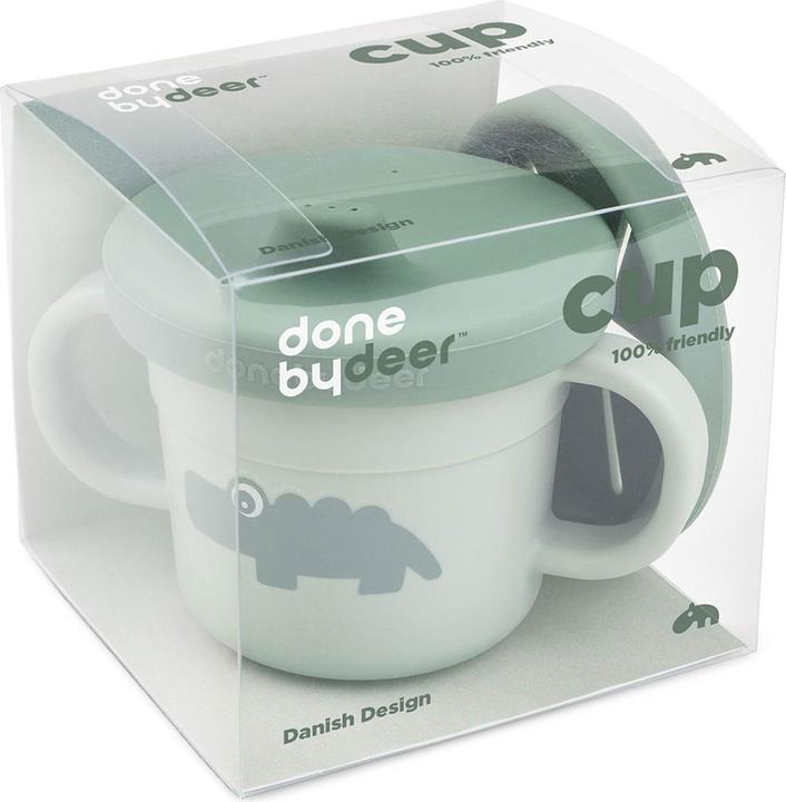 Actual product image Done by Deer Snack & drinking cup set Croco green