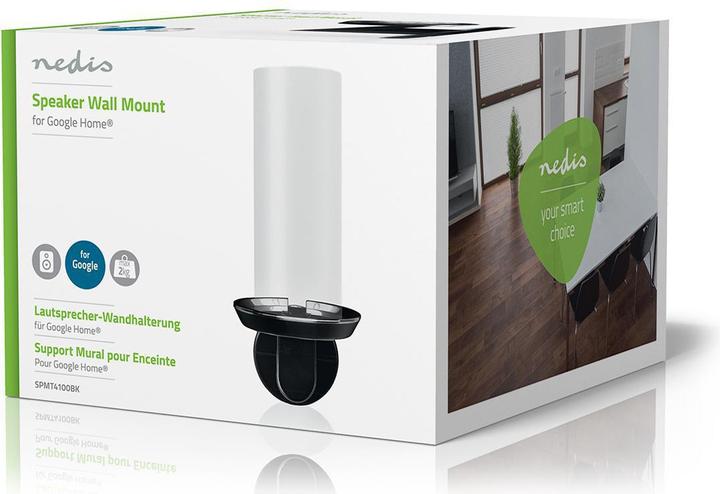 Produktbild Nedis Lautsprecherhalter Lautsprecherhalter Google Home Wand 2 kg Fest Metall/Stahl Schwarz Schwarz (1 Stk., Wandmontage, Nicht beweglich)