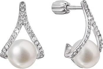Evolution Group Stylish silver earrings with a Pavona pearl 21084.1B