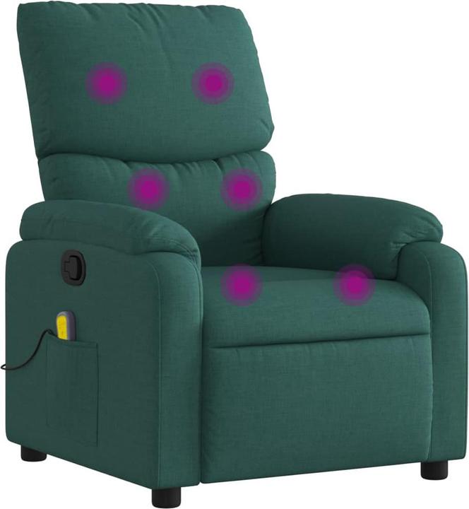 Image du produit VidaXL Fauteuil de massage vert foncé Tissu,Couleur : vert foncé,Matériaux