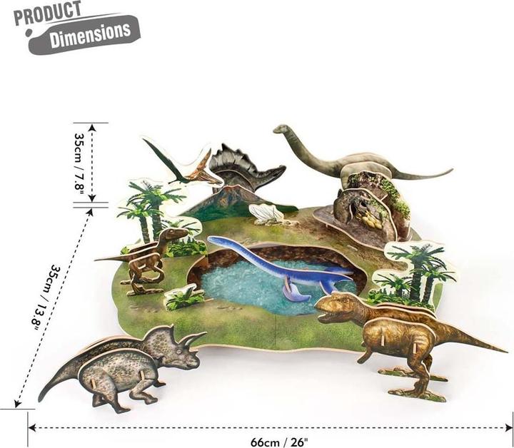Actual product image Cubicfun Cubic Fun 3D Puzzle DS0973h National Geographic global licence Dino Park 43 pcs. (43 pieces)