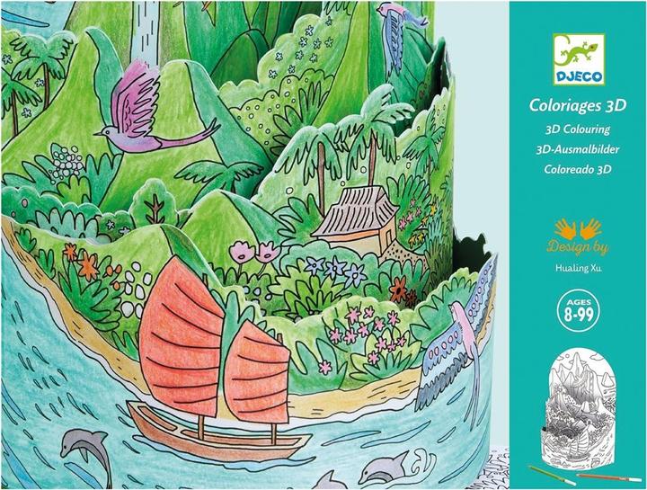 Image du produit Djeco Coloriage diorama 3D île