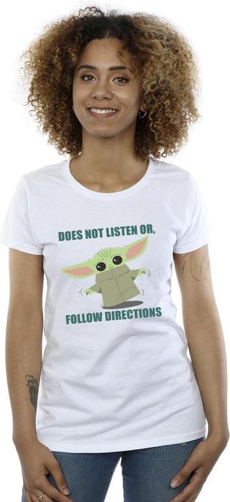 Actual product image Star Wars Womens/Ladies The Mandalorian Grogu Does Not Listen Cotton T-Shirt (S)