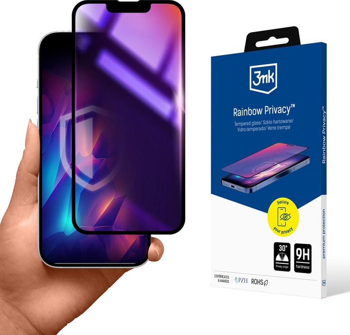 Actual product image 3MK Rainbow Privacy iPhone 13/13 Pro/14 (Apple iPhone 13, Apple iPhone 13 Pro, Apple iPhone 14)