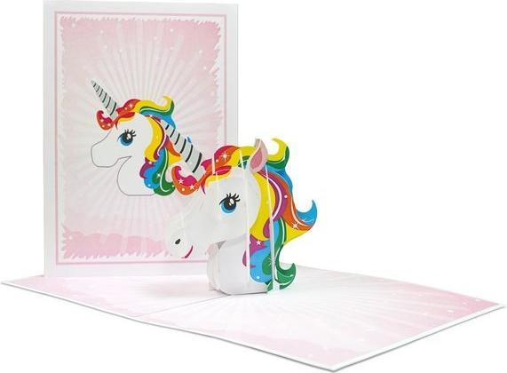 Image du produit MU Classic Carte de voeux 3D pop-up d'anniversaire - Licorne (1 pcs)