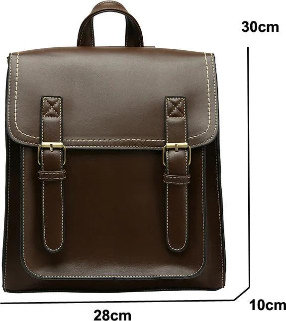 Actual product image Only-Bags.Store Vintage Pu Leather Bag Backpack Fashion Satchel High Quality Leisure Shoulder Bag