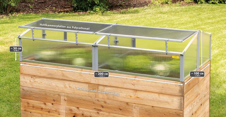 Juwel Thermo Frühbeet 200 / Thermohaus / Gewächshaus für Hochbeet 2x1m - 20443