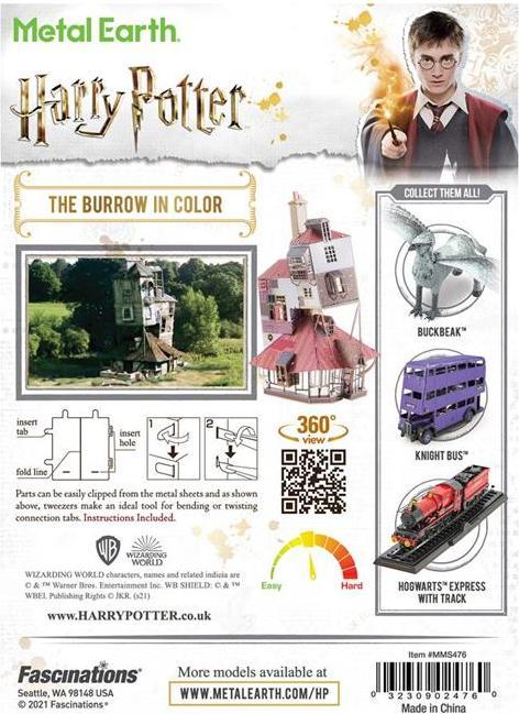 Actual product image Metal Earth Harry Potter The Burrow in Color