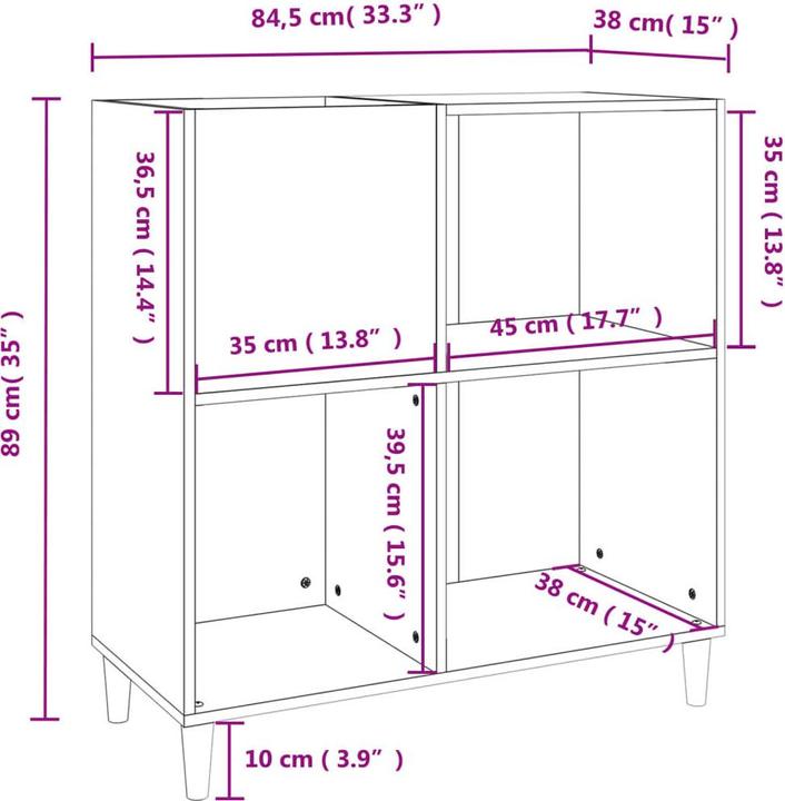 Immagine prodotto VidaXL Plattenschrank Betongrau 84,5x38x89 cm Holzwerkstoff