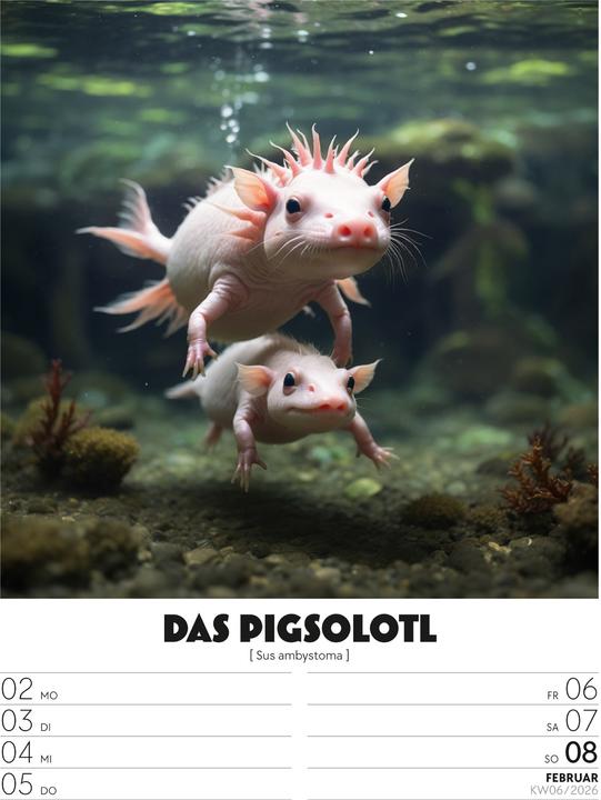 Actual product image Verrücktes Tierleben - Wochenplaner mit KI-Bildern Kalender 2026 (25 x 33 cm, German)