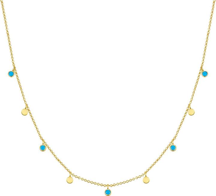 Glanzstücke München Damen Sterling Silber Türkis gelbgold 40,0 cm Basiskette + 5,0 cm Verlängerun - 28667 (Sterling Silber, 40 - 45 cm)