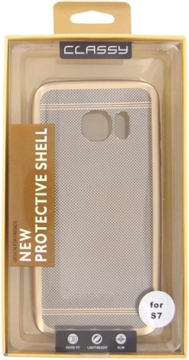 Actual product image OEM Silicone Case Classy Samsung Galaxy S7 gold (Samsung Galaxy S7)