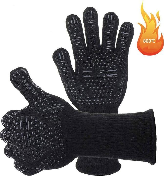 Werkstein Hitzebeständige BBQ Grillhandschuhe (Aramidfasern, hitzebeständiges Silikon)