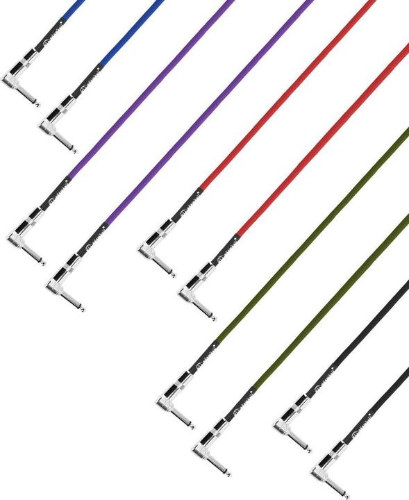 Produktbild Adam Hall 4 STAR IRR 0090 SET - Pedalboard Patchkabel | 5er Set ® Winkelklinke TS | 0,9 m (0.90 m)