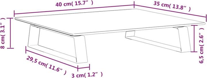 Actual product image VidaXL Monitor stand white 40x35x8 cm tempered glass and