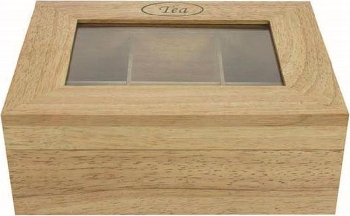 Produktbild Cosy&Trendy Teebox m. 6 Fächer Glasdeckel Holz, 23.8x18.8 cm