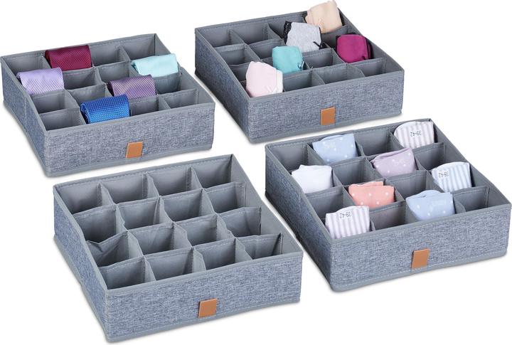 Relaxdays Organizzatore di biancheria intima (29 x 29 x 9 cm, 7.57 l)