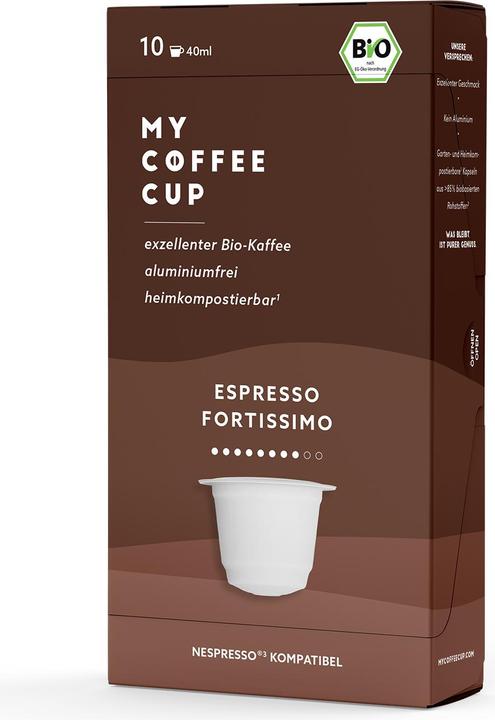 Produktbild My-Cups Kaffeekapseln Bio Espresso Fortissimo 10 Stück (10 x Port.)