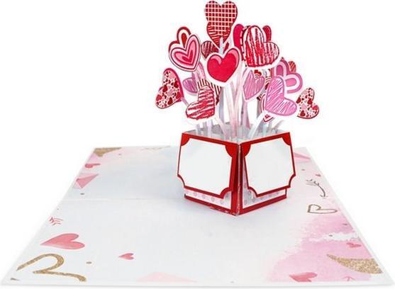 Actual product image MU Classic Pop-up Valentine's Day greetings card - Hearts (1 pcs.)