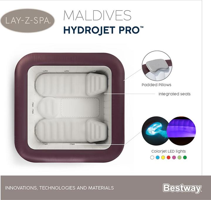 Image du produit Bestway Lay-Z-Spa Maldives Hydrojet Pro 201x201x80cm (7 pers.)