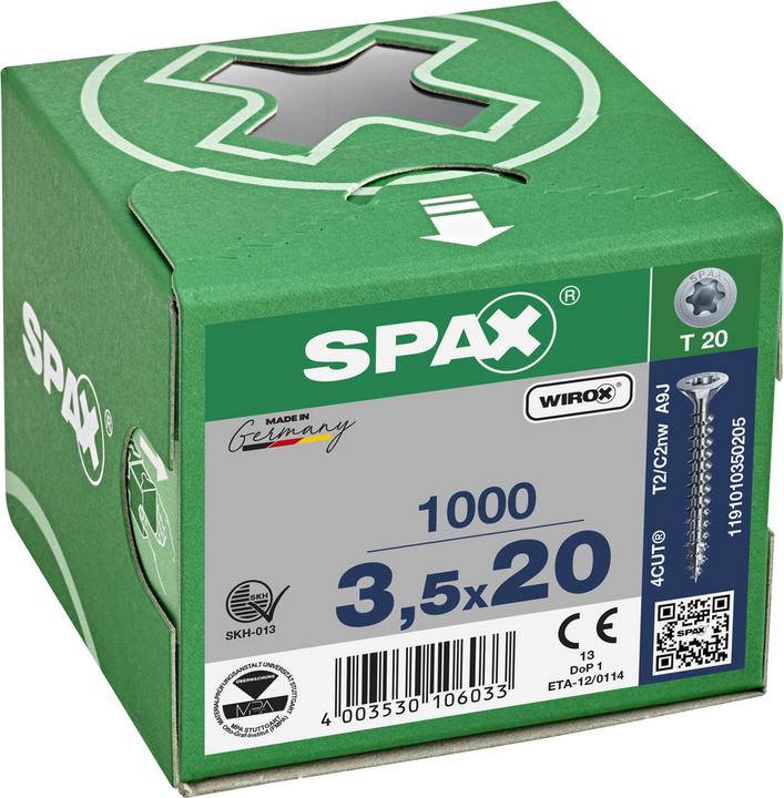 Actual product image Spax Chipboard screws SK T15 3,5x20 mm (1000 Screws per piece)