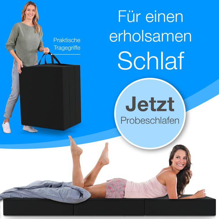 Image du produit Bestschlaf Klappmatratze, 3-teilige Faltmatratze, Reisebett, Gästematratze (75 x 195 cm, Noyau de mousse)