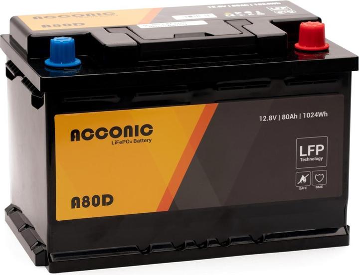 Produktbild Voltima VLT80D 12V LiFePO4 Lithium Versorgungsbatterie 80Ah mit App (12 V, 80 Ah)