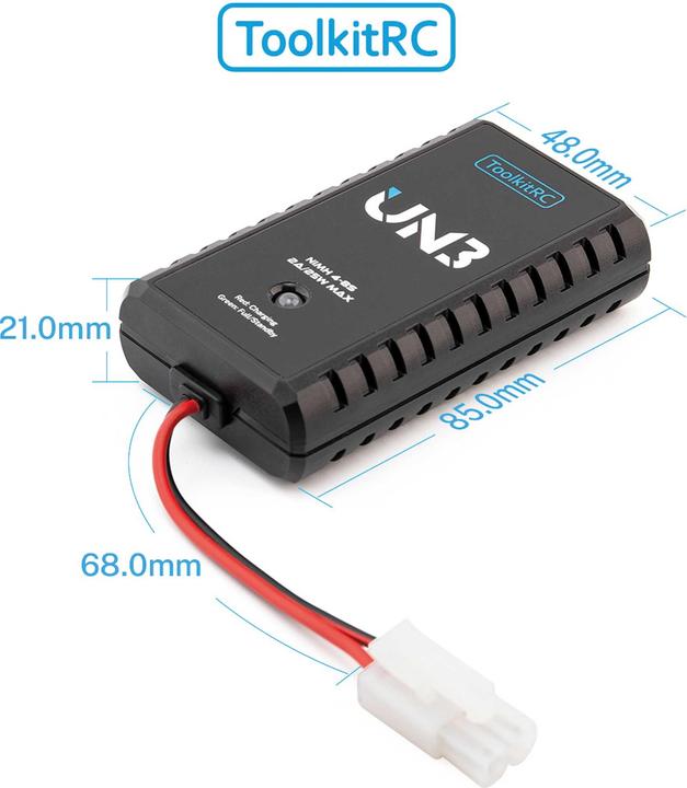Actual product image Toolkitrc UN3 NiMH 4-8 Zellen 2A Ladegerät DC 9-20V USB-C