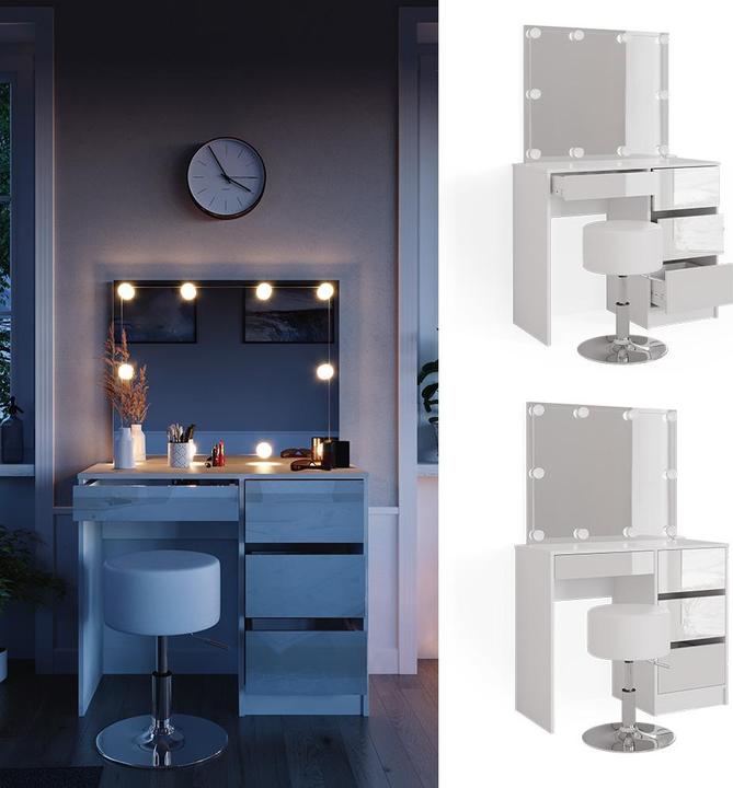 Actual product image Vicco Sherry with stool and lighting (90 x 40 x 75 cm)
