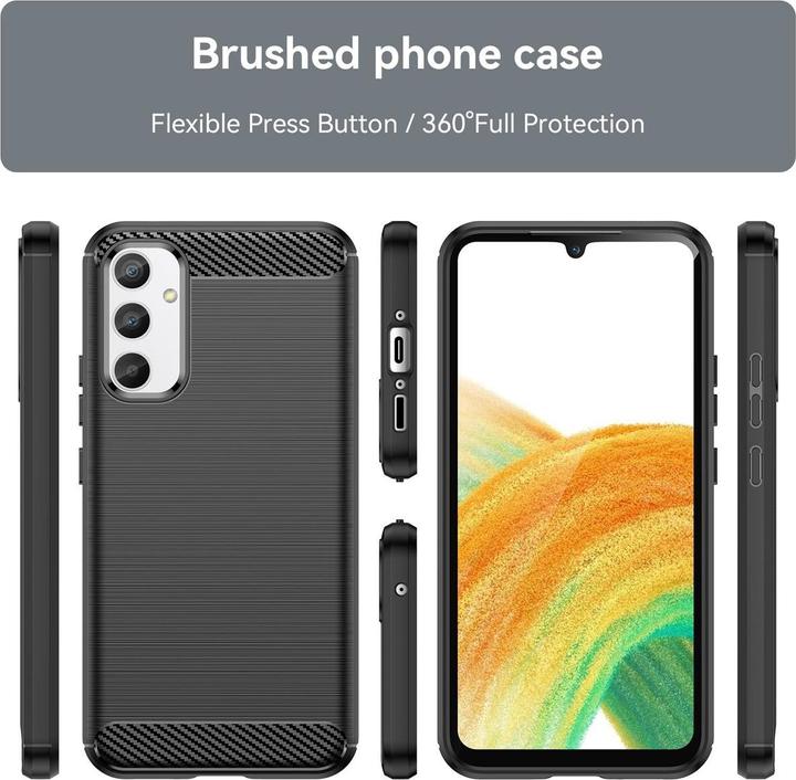 Actual product image König Design Case Mobile Protection for Google Motorola Samsung Xiaomi Case Cover Carbon Optics (Samsung Galaxy A34 5G)