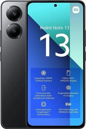 Immagine prodotto Xiaomi Redmi Note 13 (128 GB, Midnight Black, 6.67", Doppia SIM Ibrida, 108 Mpx, 4G)