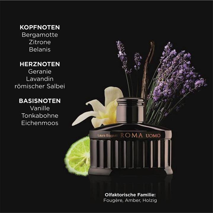 Actual product image Laura Biagiotti Roma Uomo Nero Estremo Eau de Parfum Intense Spr 75 ml (Eau de parfum, 75 ml)