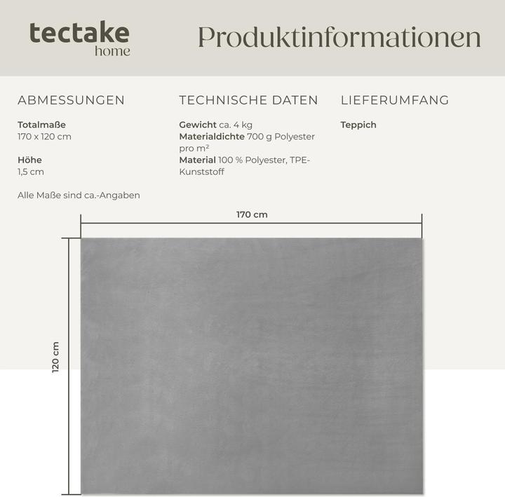 Immagine prodotto tectake Tappeto a pelo corto Soft Zone (120 x 170 cm)