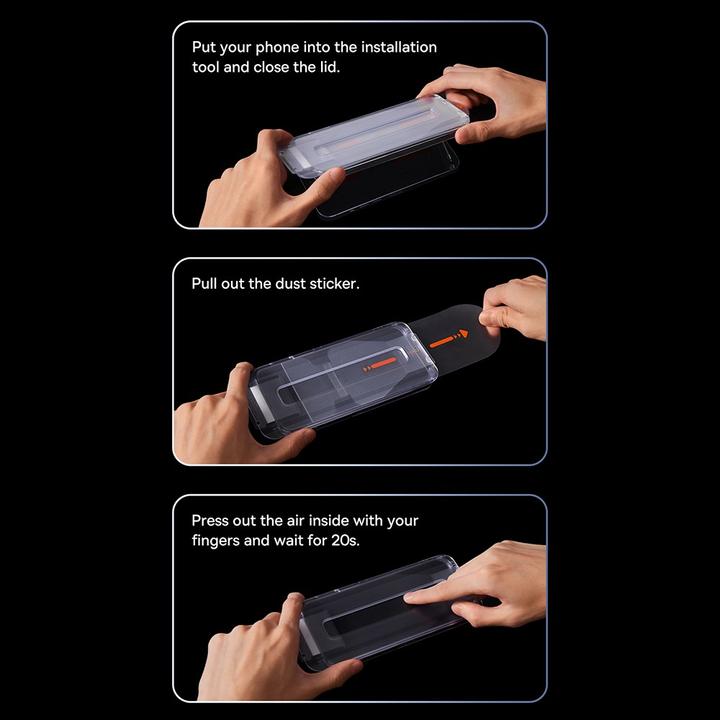 Actual product image Baseus iPhone 15 Pro Max Sapphire Series Screen Protector Bulletproof Glass with Privacy Screen (1 Piece, Apple iPhone 15 Pro Max)