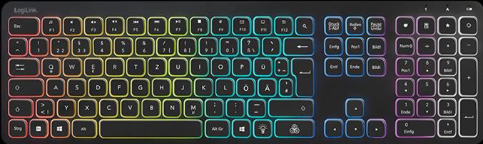 Actual product image LogiLink Keyboard Wireless Gaming Black (DE, Wireless)