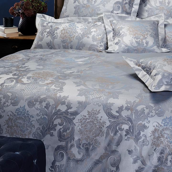 Image du produit Curt Bauer Linge de lit damassé en brocart maco Louis XIV bleu roi (Set de linge de lit, 140 x 200 cm)