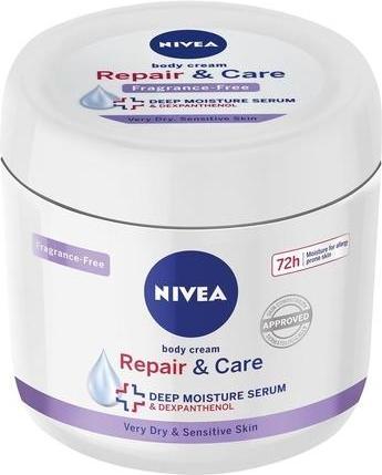 Actual product image NIVEA Body Repair & Care Cream 400ml Jar Sensitive Moisturizing Cream with Deep Moisture Serum (Body cream, 400 ml)
