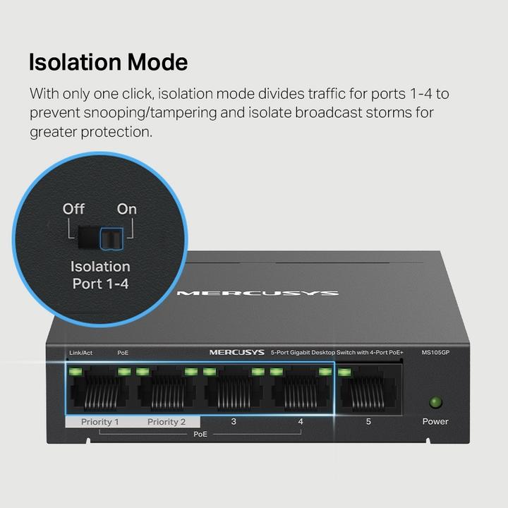 Produktbild Mercusys MS105GP (5 Ports)
